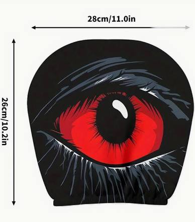 NovaMotor 2pc Red Devil's Eyes Headrest Covers